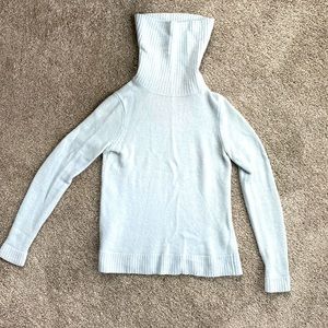 Women’s J Crew powdered blue turtleneck sweater, size XS.